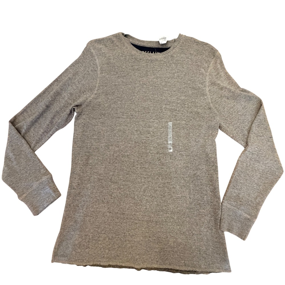 Reclaim Drop Needle Long Sleeve Shirt Mens Large Gray Cotton Minimalist Indie